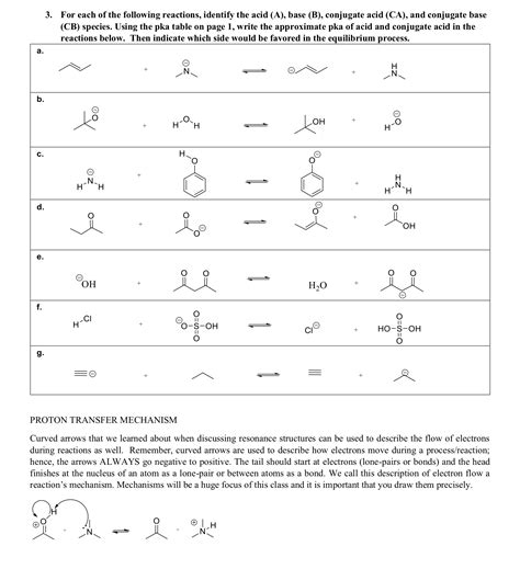 Solved 3 For Each Of The Following Reactions Identify The Acid A