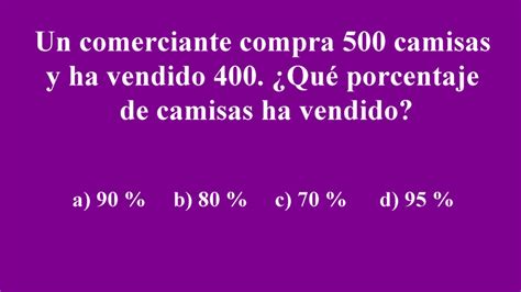 Regla De Tres Simple Directa Problema Con Porcentajes Tanto Por