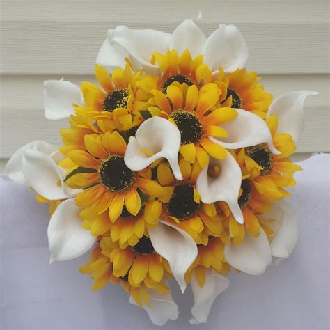 Sunflower Bouquet Yellow Bouquet Yellow Calla Lily Bouquet Etsy