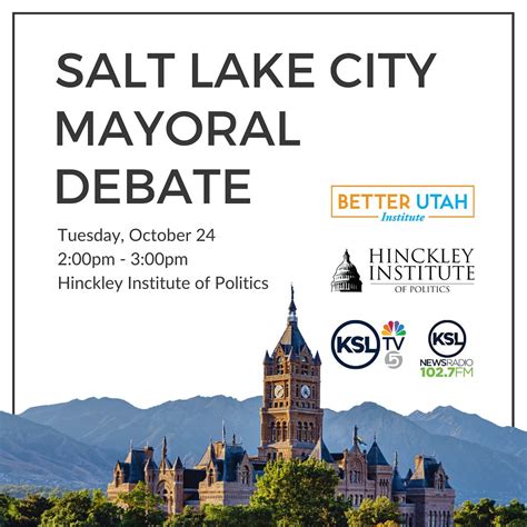 10 24 23 Salt Lake City Mayoral Debate The Hinckley Institute