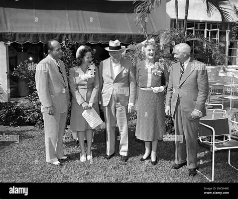 Winston Churchill Shown With Mayor Herbert Frink Of Miami Beach Mrs