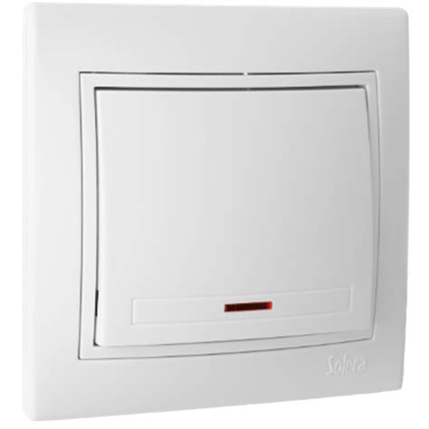 Pulsador Luminoso 10AX 250V Monobloc Serie Europa SOLERA ERP04ILU Blanco