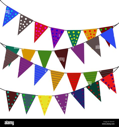 Banderas triangulares multicolores Vector Fotografía de stock Alamy