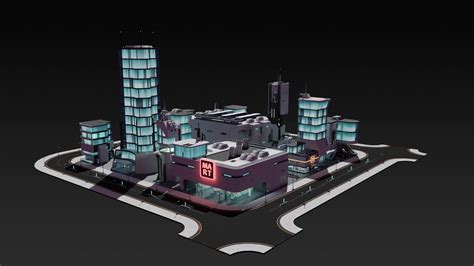 Sci Fi City Assets 3d Model By Ennuishao