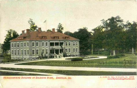 Danville, Illinois, Headquarters Building at Soldiers Home, vintage ...