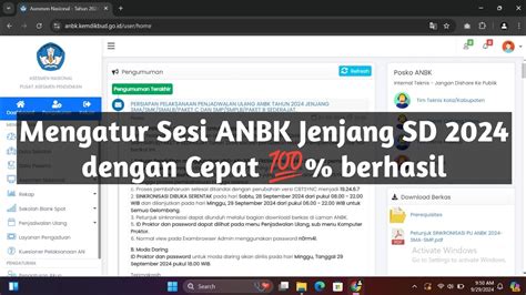 Cara Mengatur Sesi ANBK Jenjang SD 2024 YouTube