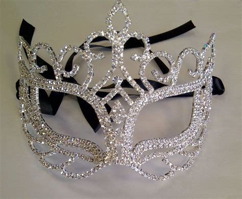 Rhinestone Crystal Masquerade Mask With Silver By BingCheri 75 00