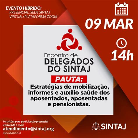 SINTAJ convoca delegados e delegadas para reunião dia 09 03 SINTAJ