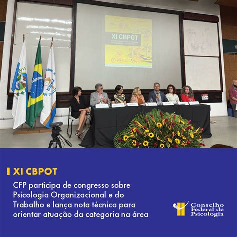 Psicologia do Trabalho e das Organizações CFP participa do XI CBPOT e