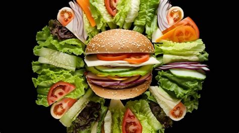 Premium Ai Image Delicious Hamburger Isolated On Black Background For