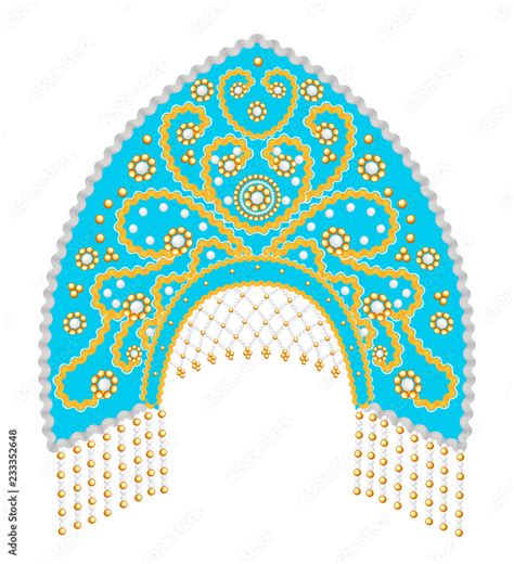 Stock Illustration Russian National Headdress Kokoshnik With Gol Stock Vector Adobe Stock