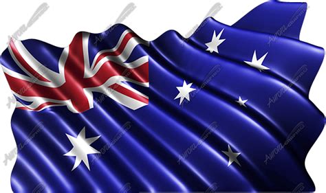 Waving Australian Flag Cloth Aurora Graphics