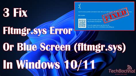 Solve Blue Screen Fltmgr Sys Error In Windows 11 A Guide To