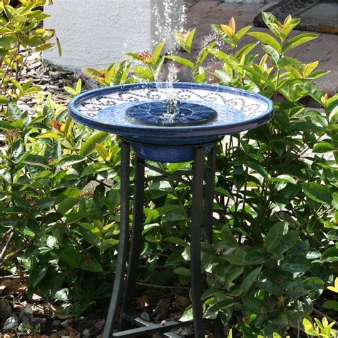 Cute Solar Powered Bird Bath Fountain Pump Free Standing