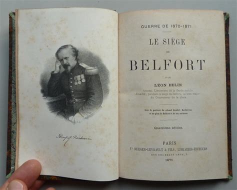 Le Si Ge De Belfort Par L On Belin Bon Couverture Rigide