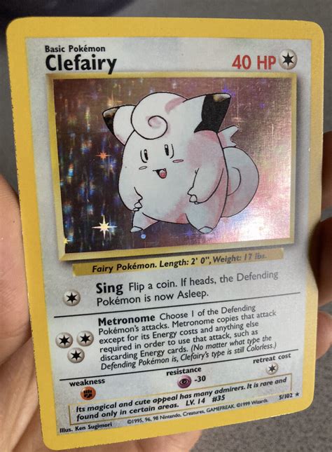 Mavin Clefairy Base Set 5 102 Holo Rare Original Retro Old Wotc