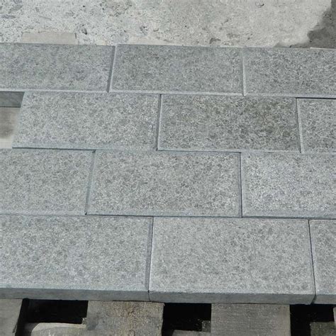 Flamed Natural Split Finish Black Granite Cobblestone Pavers For