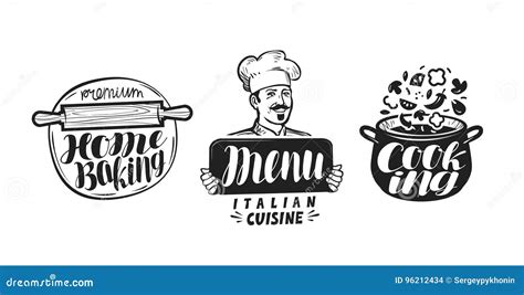 Cooking Cuisine Logo Icon And Label For Design Menu Restaurant Or