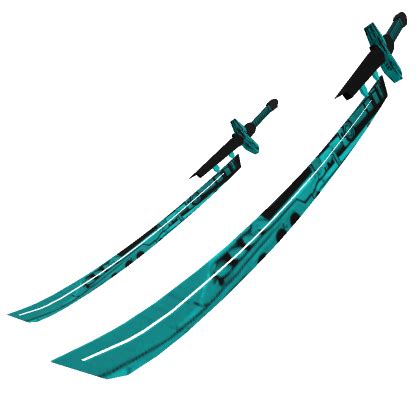 Dual Cyan Katana Sheathed Katana Set Waist Roblox