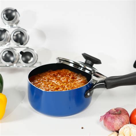 20cm Classic Induction Saucepan w/ 2 Side Spout & Glass Lid - Masflex