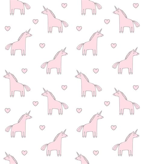 Premium Vector Seamless Pattern Of Hand Drawn Unicorns