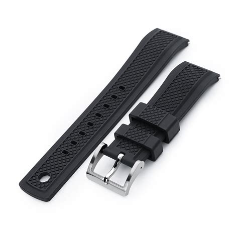 Black Fkm Quick Release Rubber Strap 20mm 22mm Strapcode