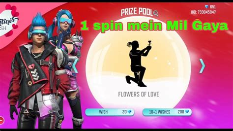 Free Fire New Valentine Wish Event One Spin Trick How To Complete