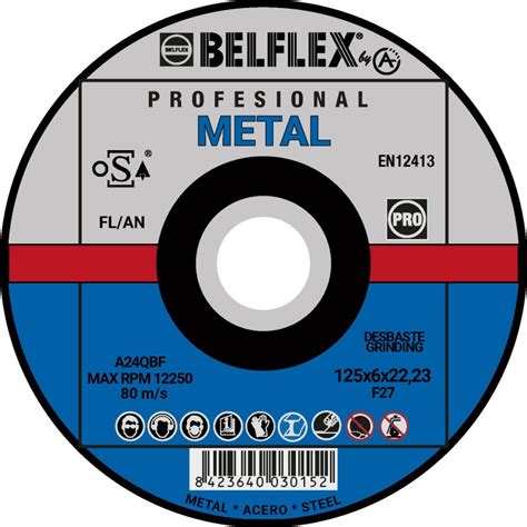 Disco De Desbaste Acero BELFLEX FL AN 125X6X22 23 A24BF 1 Caja 10 Uds