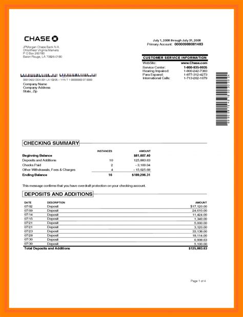 Wells Fargo Bank Statement Template Free Printable Templates