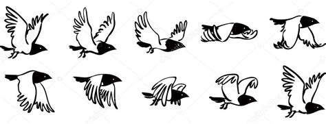 Flying Bird Sequence ⬇ Vector Image By © Vabadov Vector Stock 22562529