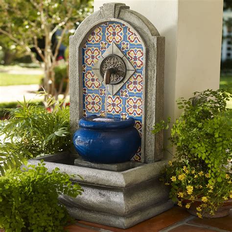 21 Beautiful Colorful Pots Wall Water Fountain Design Patio Water