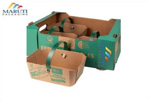 Rectangular Single Wall 3 Ply Corrugated Fruit Packaging Box At Rs 25