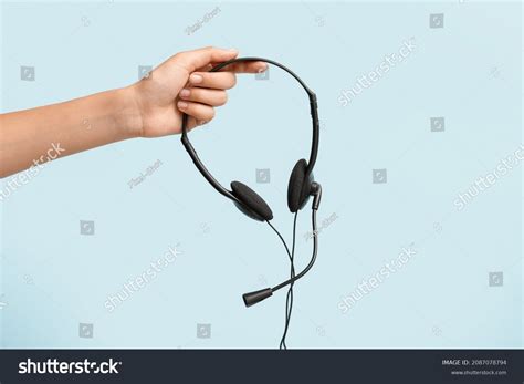 customer service headset hand royalty    stock