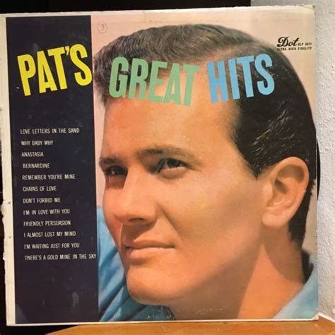 Vintage Vinyl 33rpm Lp Record Album Pat Boone Pat S Great Hits Ebay