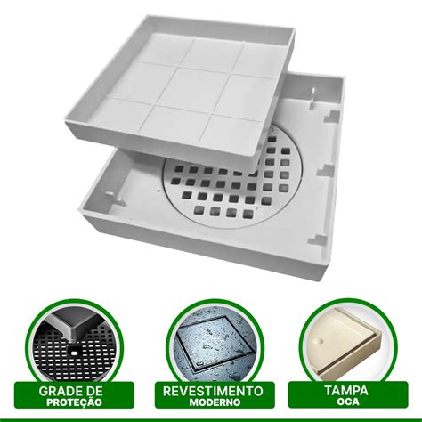 Ralo Oculto 10x10 Invisivel Seca Piso Porcelanato Sifonado Inteligente