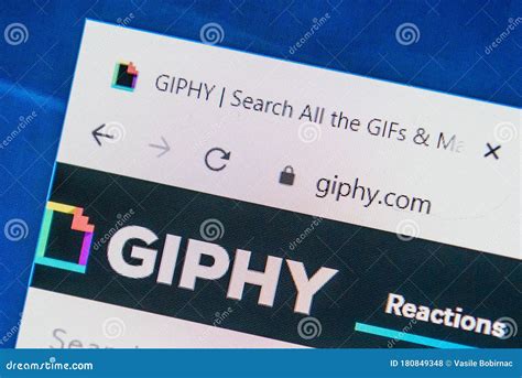 Giphy Web Site Selective Focus Editorial Stock Photo Image Of