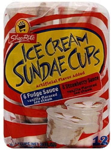 ShopRite Fudge & Strawberry Sauce Ice Cream Sundae Cups - 12 ea ...