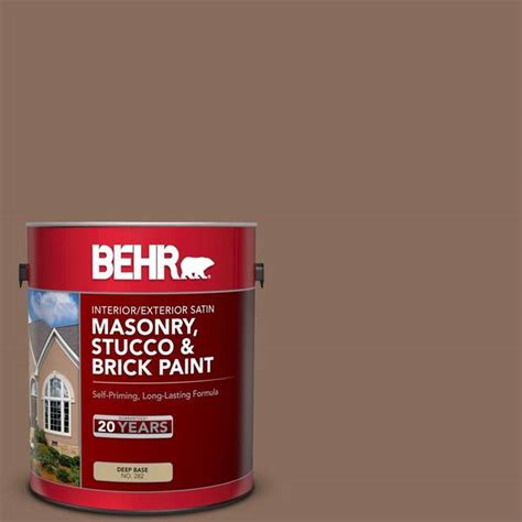 BEHR 1 Gal N190 6 Nut Brown Satin Interior Exterior Masonry Stucco