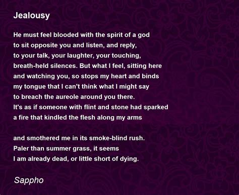 Jealousy - Jealousy Poem by Sappho