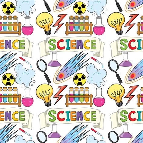 Premium Vector Science Objects And Icons Seamless Pattern