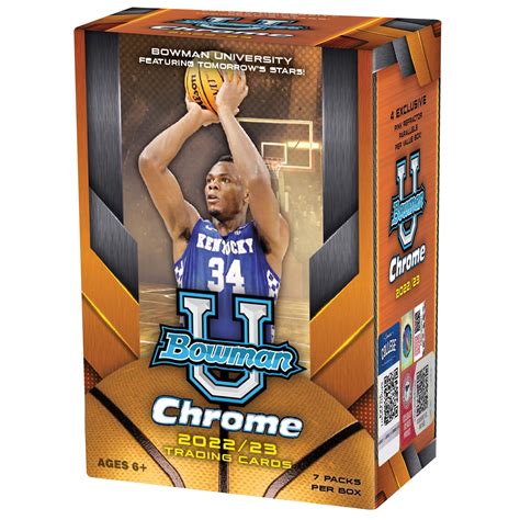 2022 23 Bowman Chrome U Basketball Trading Cards Blaster Box Walmart