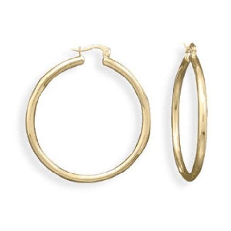 Mma Silver 14 Karat Gold Plated Click Fashion Hoop Earrings Mma