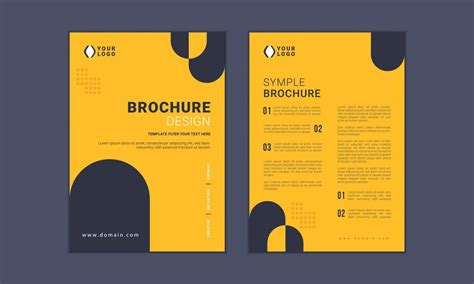 Free Brochure template, Yellow simple cover design Layout background ...