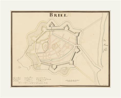 Historische Kaart Van De Vesting Brielle Frisius