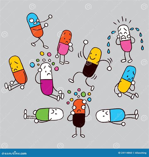 Cartoon Pills Stock Vector Illustration Of Face Capsule 24114860