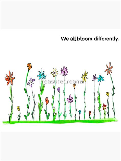 We All Bloom Differently Doodle Sticker For Sale By Treasuredreams