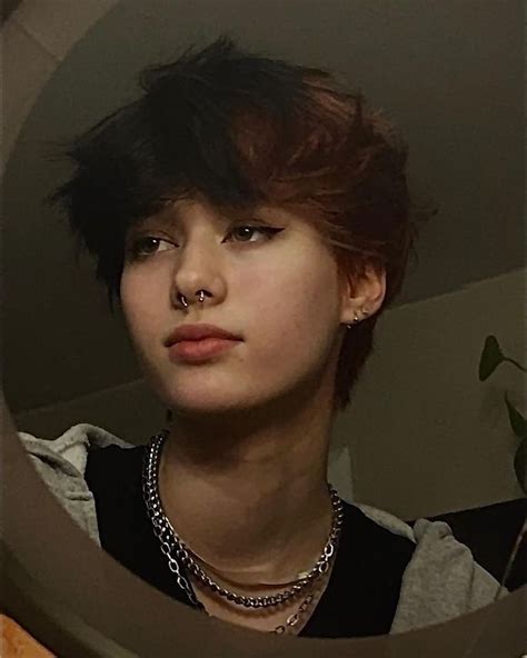 ، 𝖢𝗅𝖺𝗂𝗋𝖾🥂༉˳˚ Queer Hair Short Grunge Hair Trans Boy Haircut