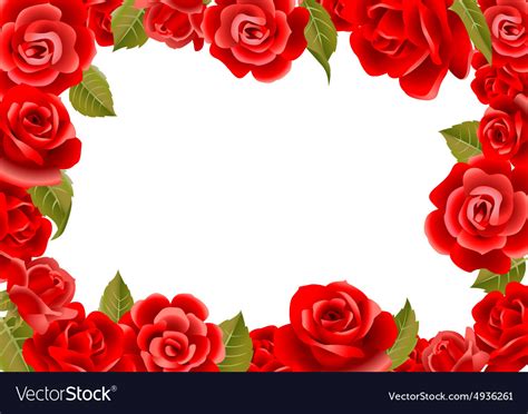 Frame From Red Roses Royalty Free Vector Image