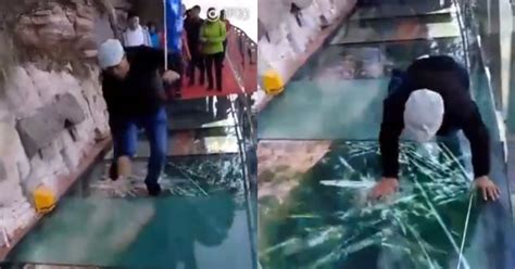 Glass Bridge In China Cracks As A Man Falls Down, But There's More To ...