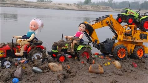 Muddy Auto Rickshaw And Truck Accident Pulling Out Toy Crane And Water